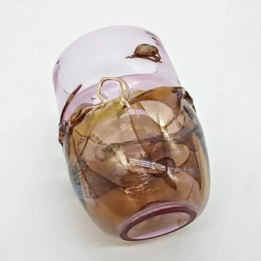 Vintage 1990s Warren Handblown Studio Art Glass Tumbler Vase